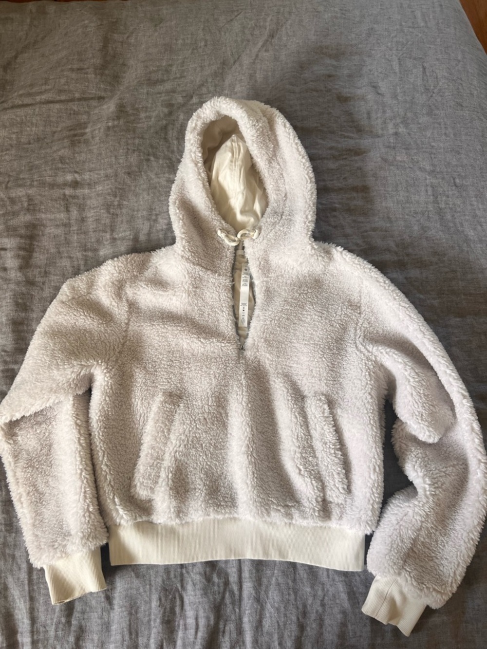 lululemon athletica White Sherpa Half-Zip Hooded Pullover